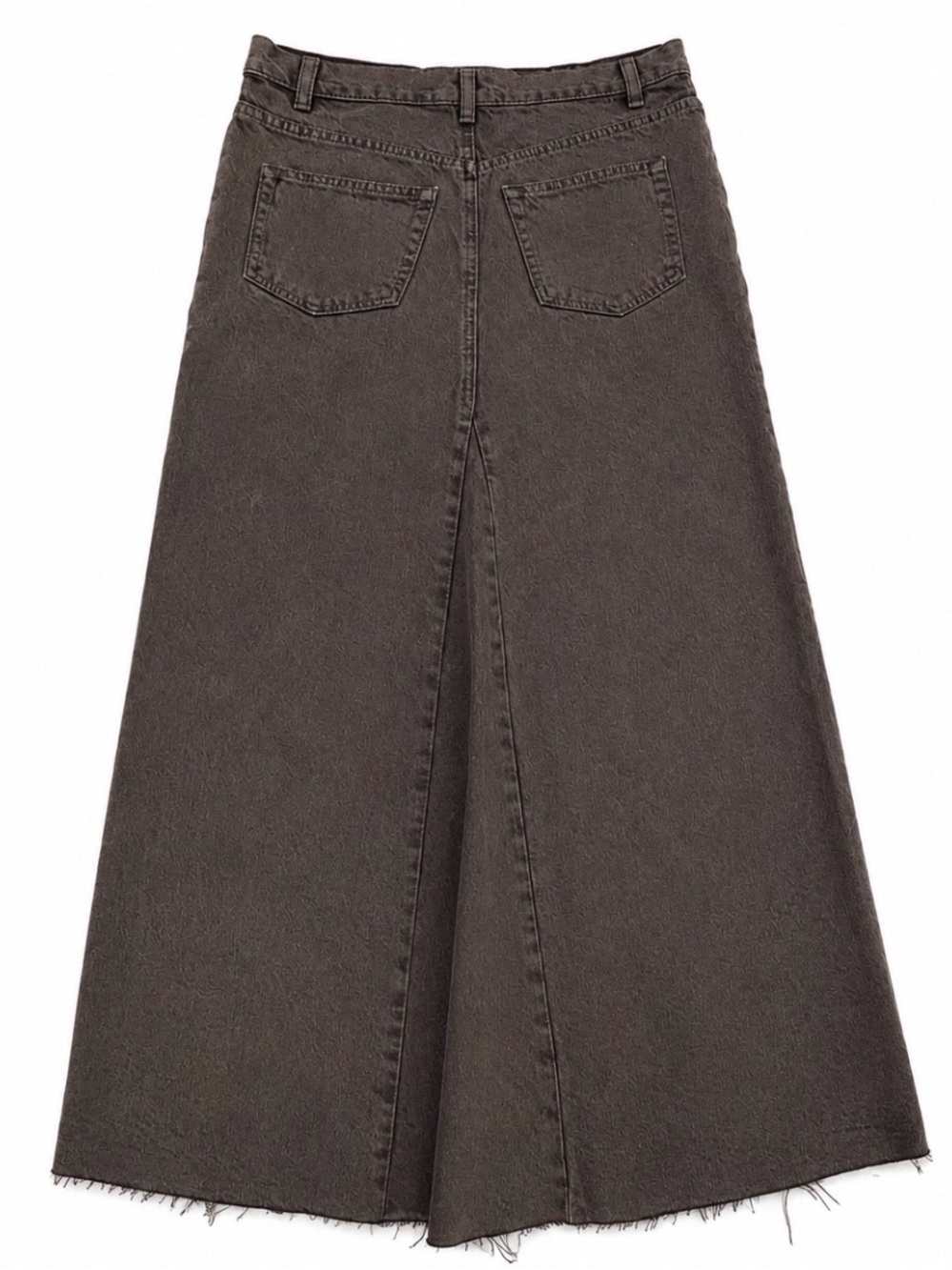 Reformation Tazz Maxi Denim Skirt 25 Vintage Espresso Brown Front Slit Boho - Picture 4 of 10